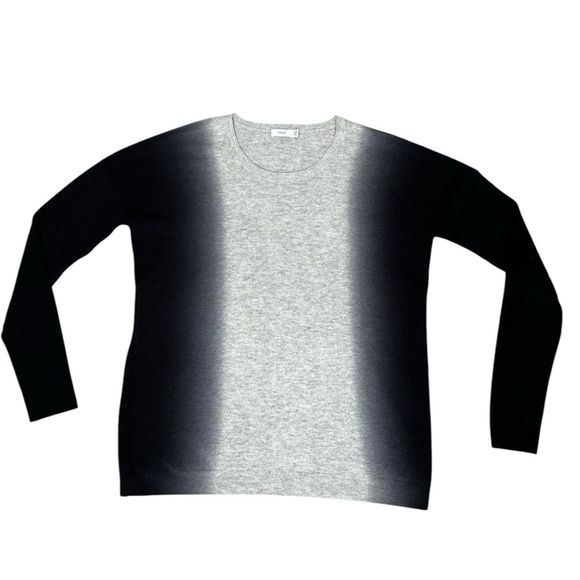 VINCE Vertical Dip Dye Sweater Crew Neck Long Sleeve Wool Cashmere Sz XXS - Picture 3 of 9